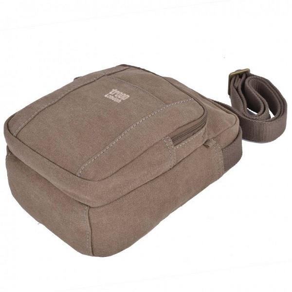 Troop London Classic Canvas Across Body Bag | Brown - iBags.co.za