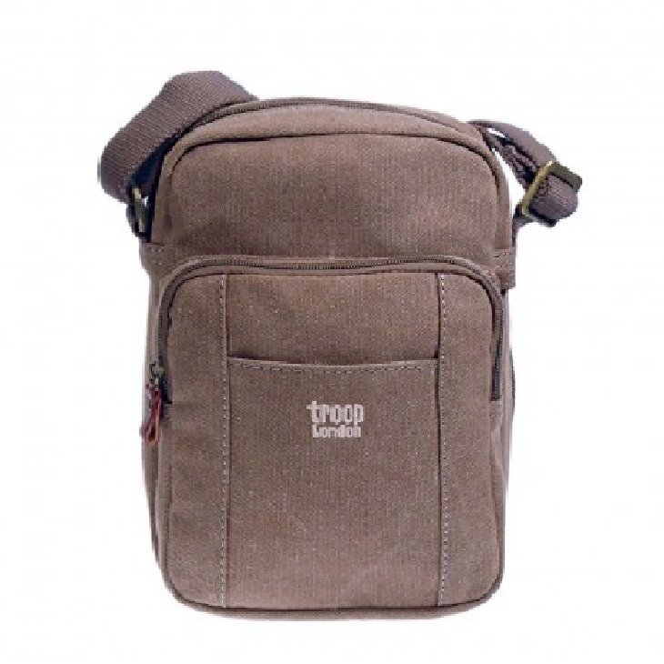 Troop London Classic Canvas Across Body Bag | Brown - iBags.co.za