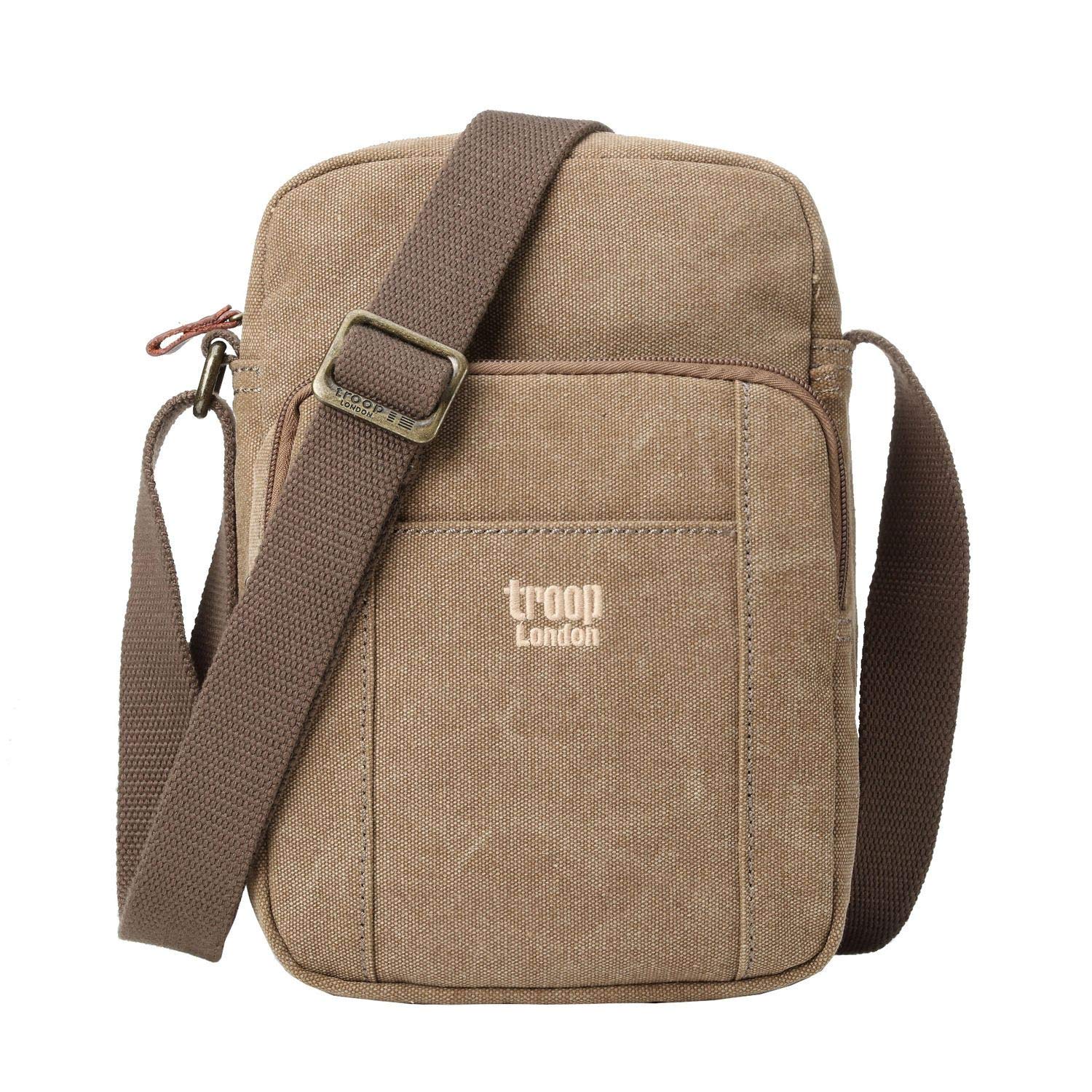 Troop London Classic Canvas Across Body Bag | Brown - iBags.co.za