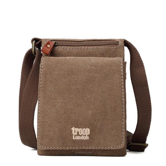 Troop London Classic Small Cross-Body Bag Brown iBags Luggage