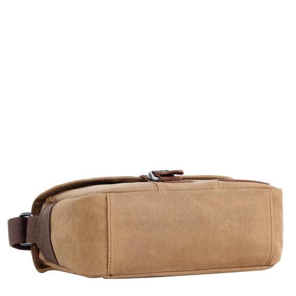 Troop London Heavy Wax Cotton Canvas Shoulder Bag | Camel - iBags.co.za