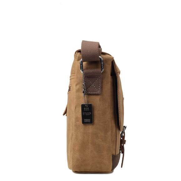 Troop London Heavy Wax Cotton Canvas Utility Messenger Bag | Camel - iBags.co.za