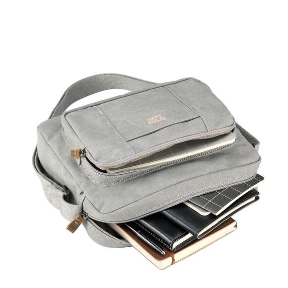 Troop London Organic Cotton Across Body Bag | Ash Grey - iBags.co.za