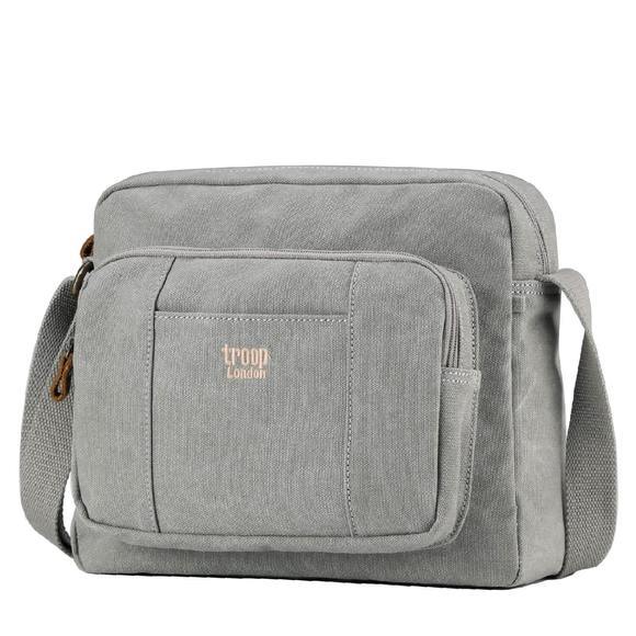 Troop London Organic Cotton Across Body Bag | Ash Grey - iBags.co.za