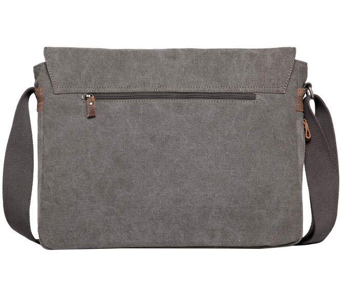 Troop London Organic Cotton Laptop Large Messenger Bag | Charcoal - iBags.co.za