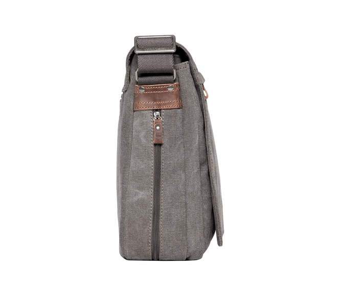 Troop London Organic Cotton Laptop Large Messenger Bag | Charcoal - iBags.co.za