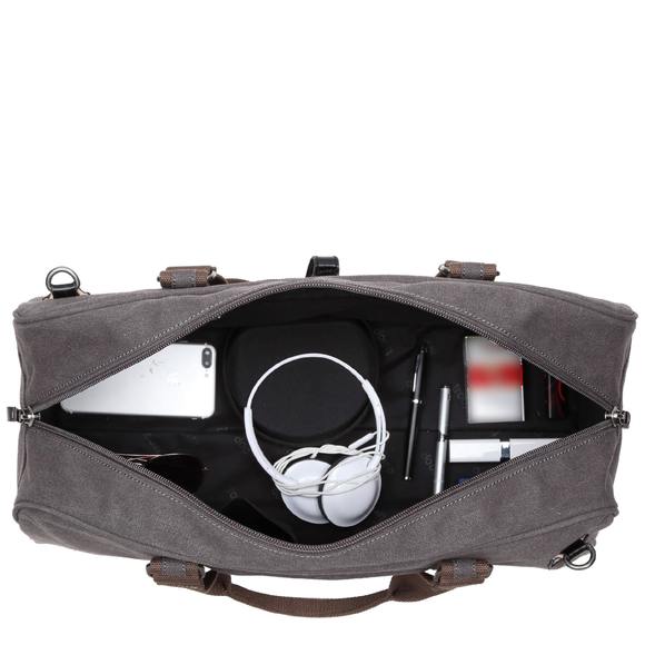 Troop London Organic Cotton Travel Holdall Duffel Bag | Charcoal - iBags.co.za