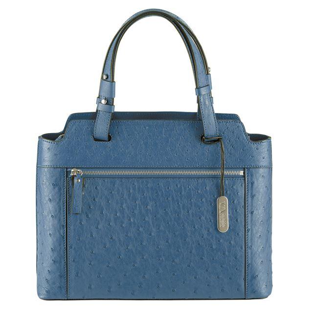 Via Veneta Faith Leather Medium Structured Handbag | True Blue - iBags.co.za