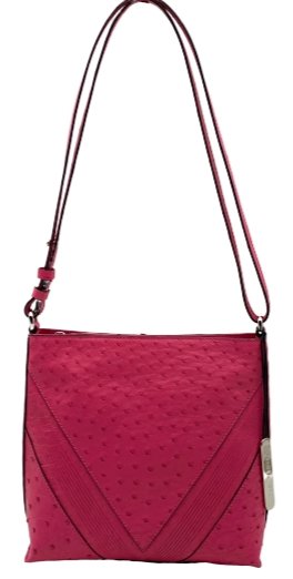 Via Veneta Vera Ostrich Quill Leather Handbag | Pink - iBags.co.za