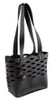 Yuppie Daisy Leather Handbag | Classic Black - iBags - Luggage & Leather Bags
