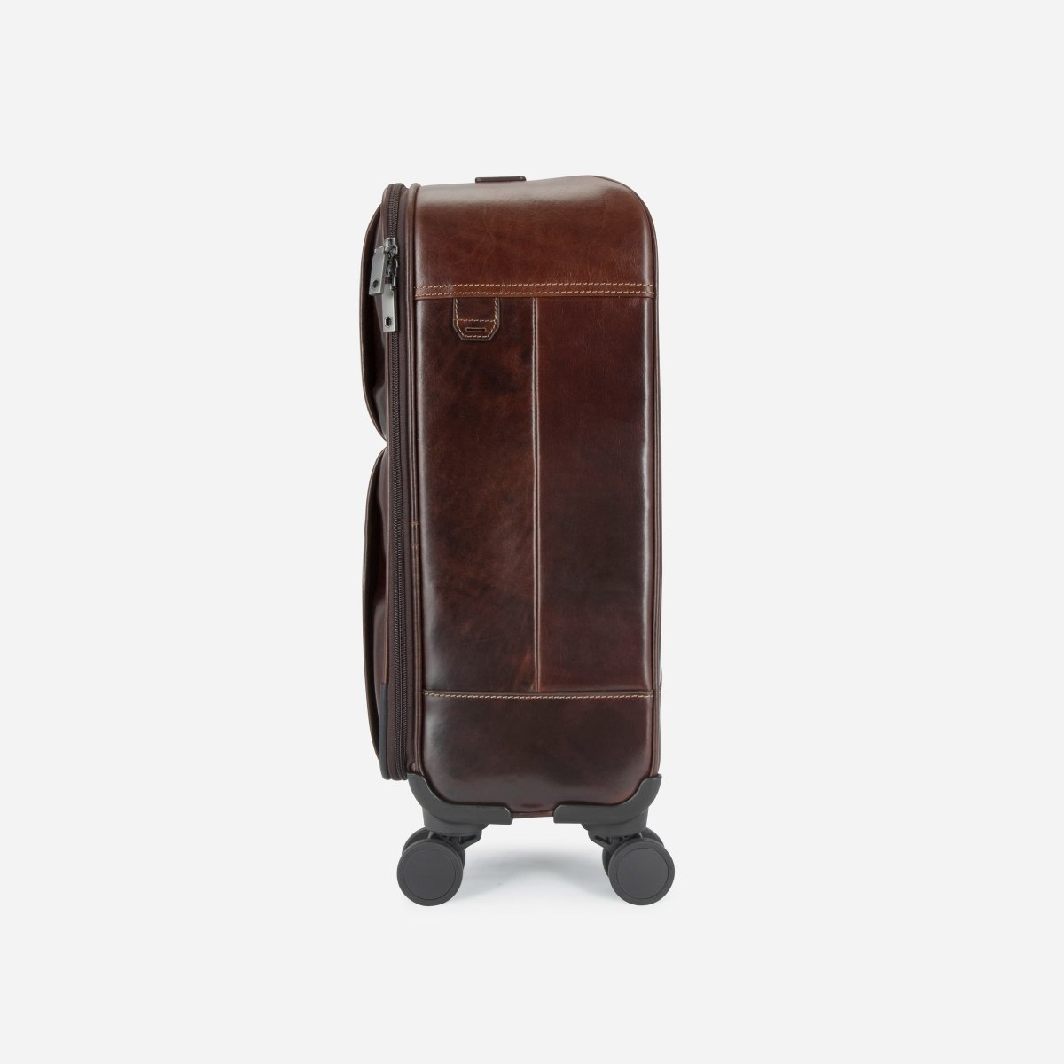 Oxford Cabin Trolley Four-Wheeled Leather Carry-On Bag Mocha