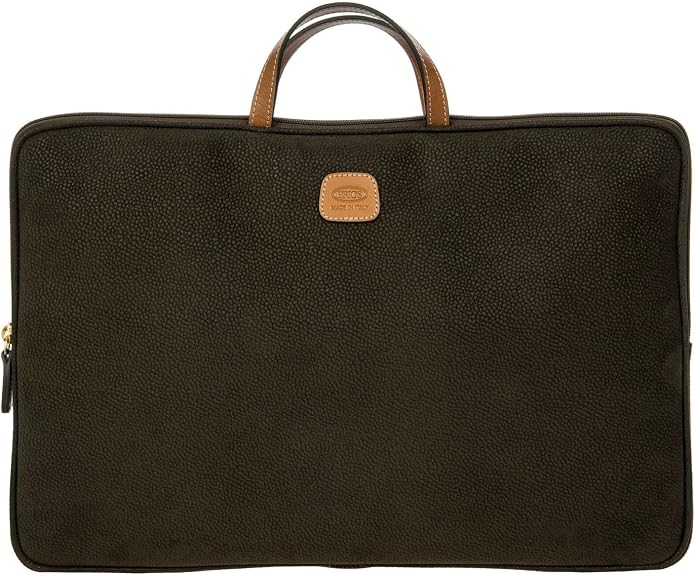 Bric's Life PC Holder Large Laptop Briefcase Olive Green