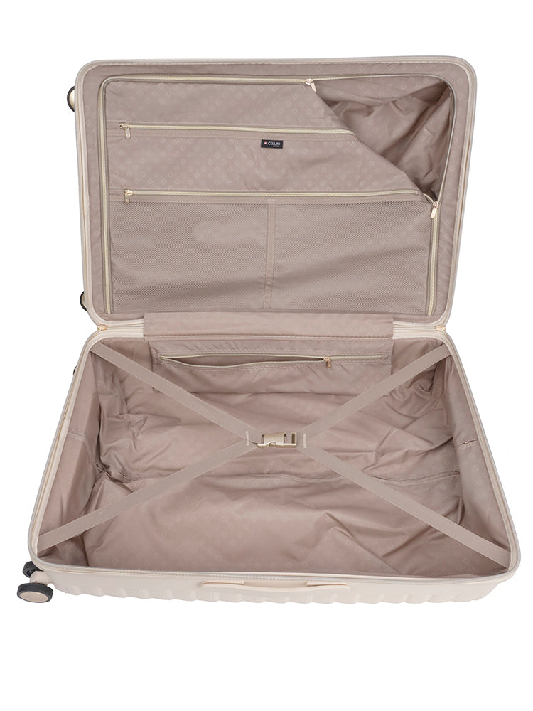 Cellini Allure Large 4-Wheel Trolley Case Polypropylene Gold Detail