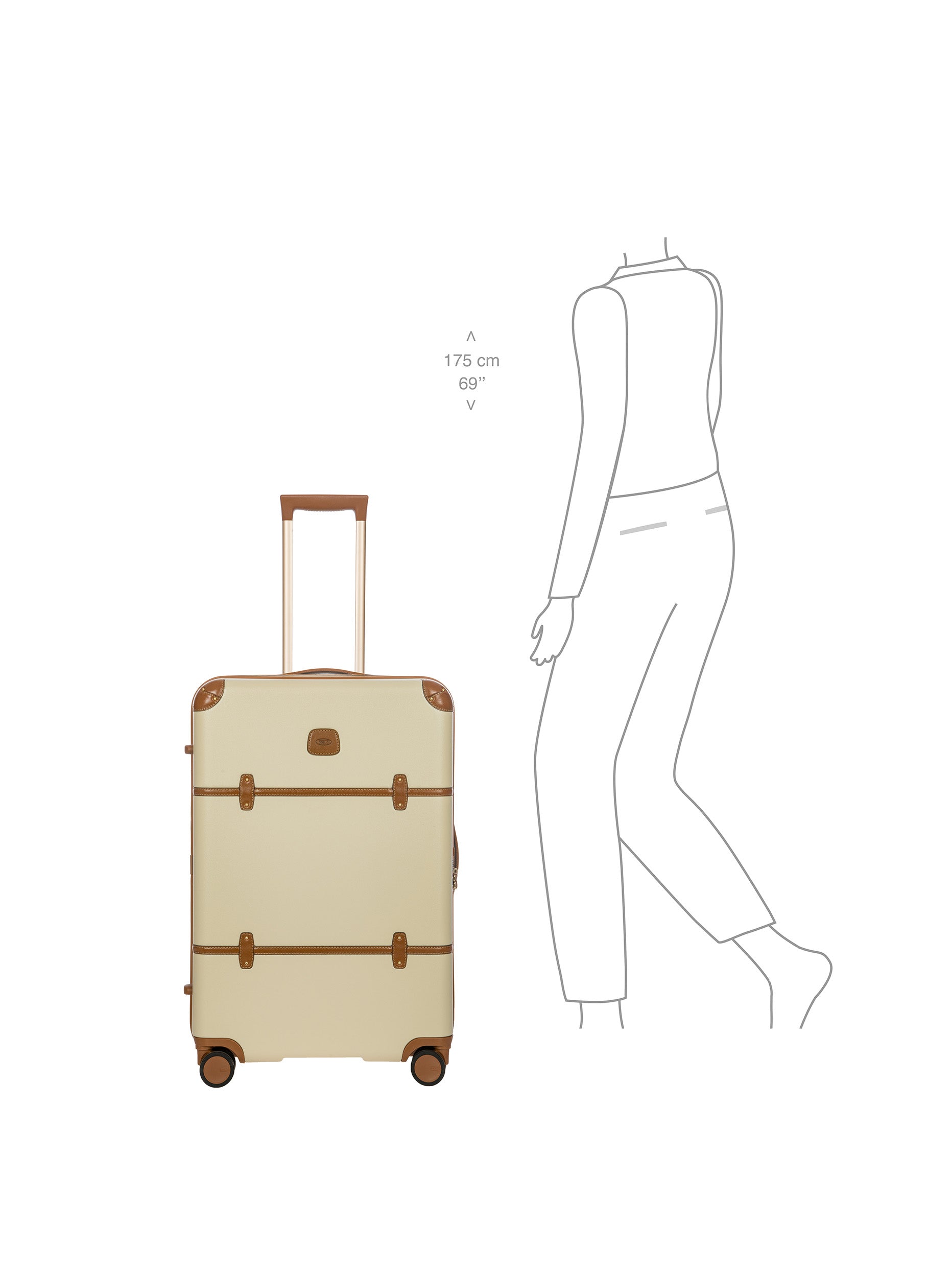 Brics Bellagio Medium Polycarbonate Trolley Suitcase 014-Cream