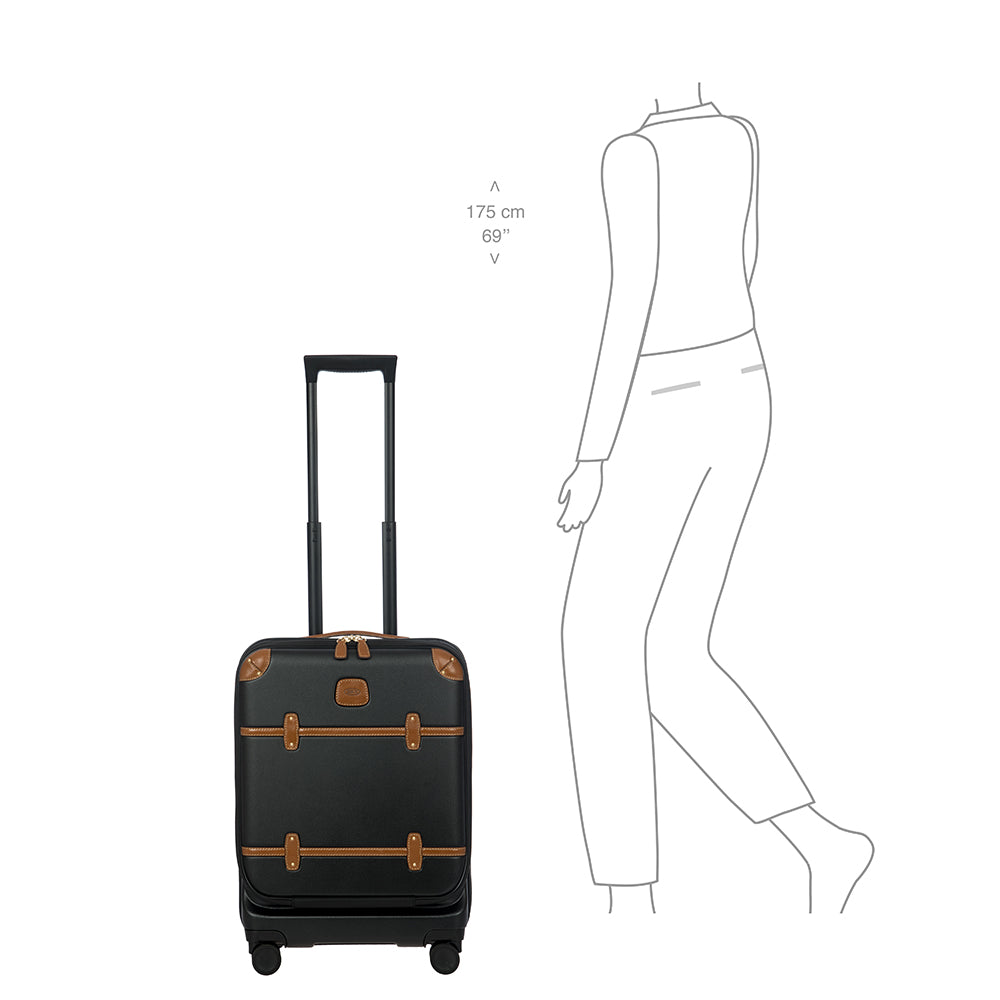 BRIC'S Bellagio 55 cm Cabin Spinner (Black/Tan)