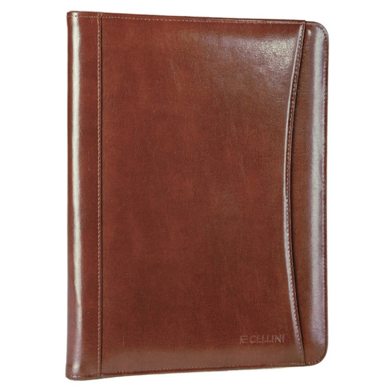 Cellini A4 Leather Zip Around Folder | Brown - iBags
