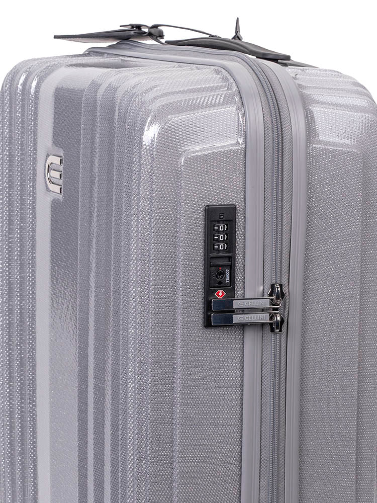 Cellini Compolite 4 Wheel Carry On Trolley | Silver - iBags - Luggage & Leather Bags