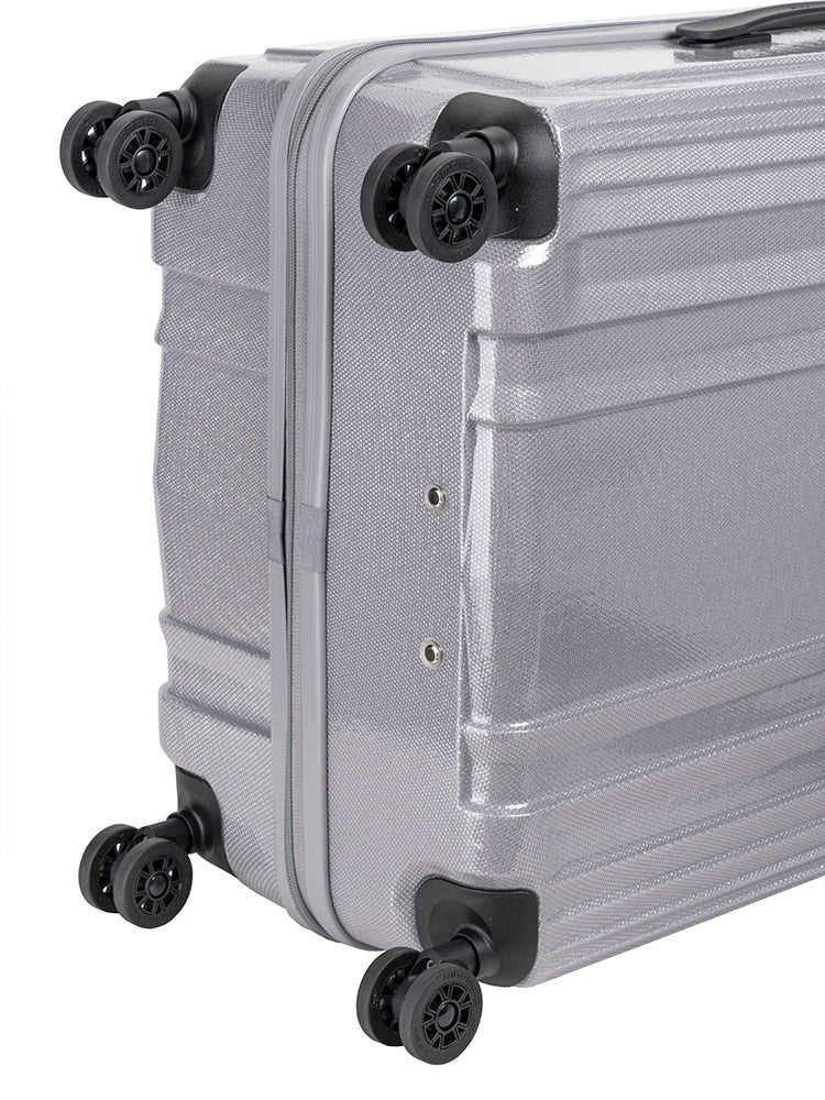 Cellini Compolite Large 4 Wheel Trolley Case | Silver - iBags - Luggage & Leather Bags
