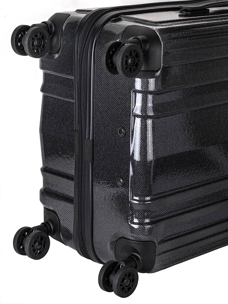 Cellini Compolite Medium 4 Wheel Trolley Case | Black - iBags - Luggage & Leather Bags