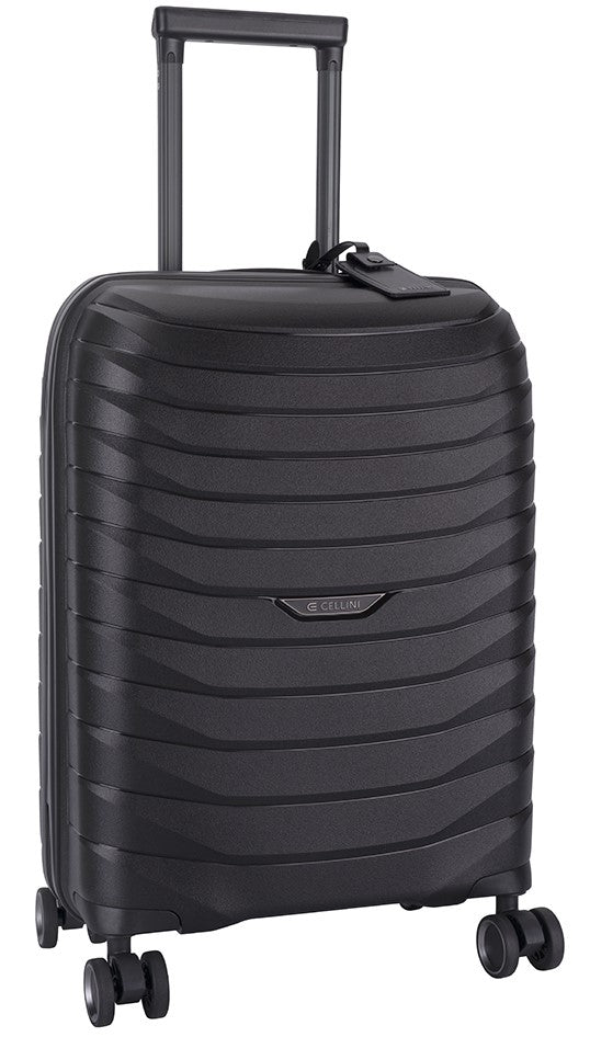 Cellini Grande 4-Wheel Carry-On Trolley Case | Black - iBags - Luggage & Leather Bags