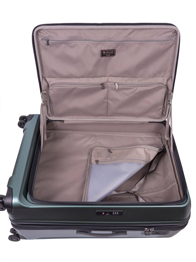 Cellini Versa Large 4 Wheel Trolley Case | Green - iBags - Luggage & Leather Bags