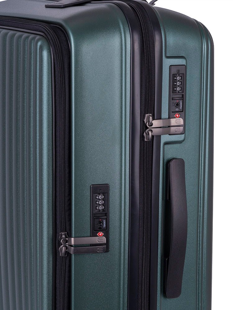 Cellini Versa Medium Front Loader 4 Wheel Trolley Case | Green - iBags - Luggage & Leather Bags