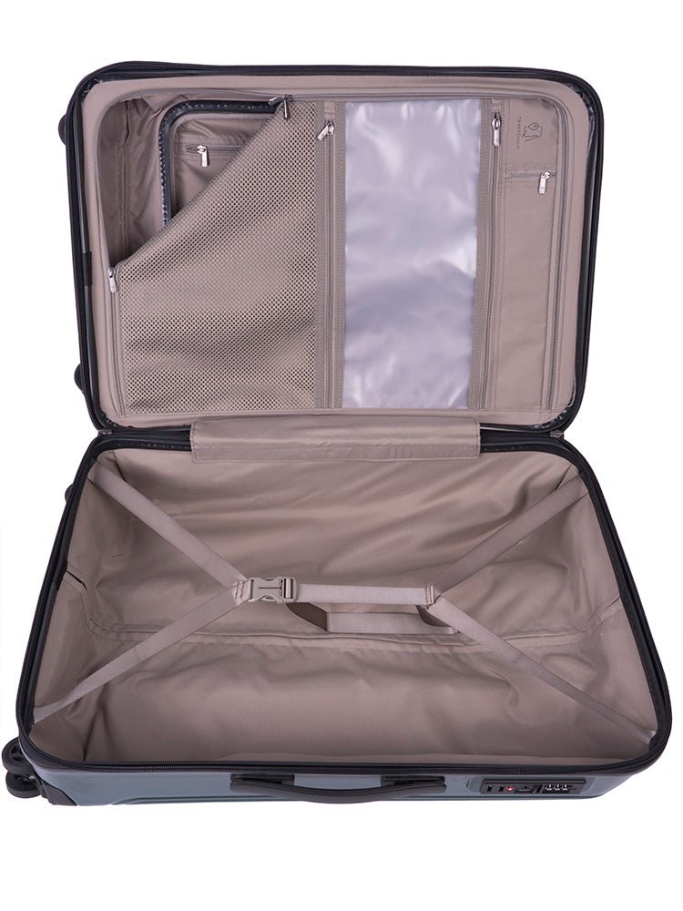 Cellini Versa Medium Front Loader 4 Wheel Trolley Case | Green - iBags - Luggage & Leather Bags