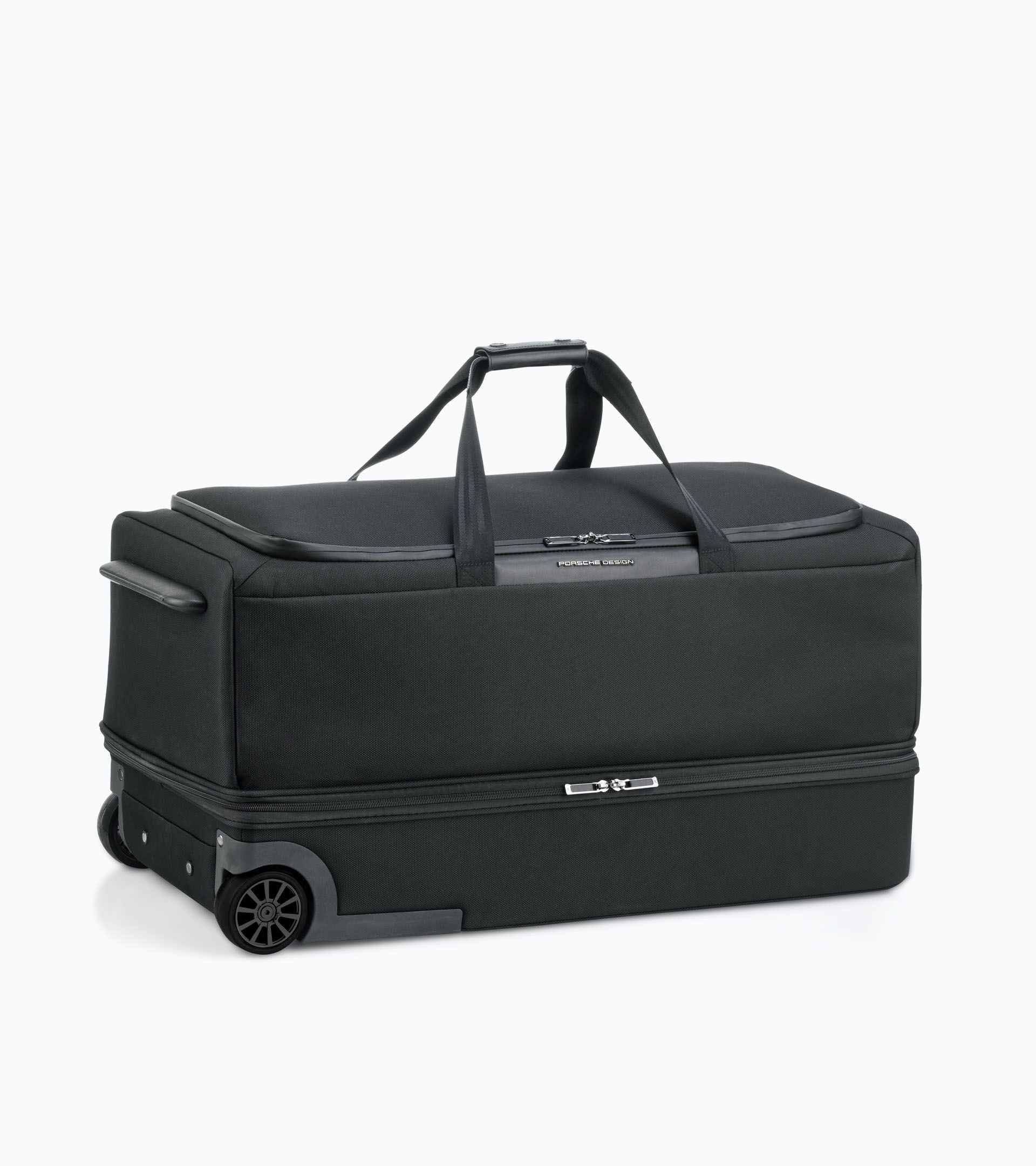 Bric's Roadster Nylon Rolling Duffle Checked Bag Black
