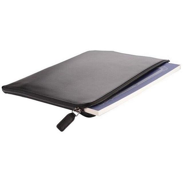 A4 Ziparound Leather Document Holder Black - iBags.co.za