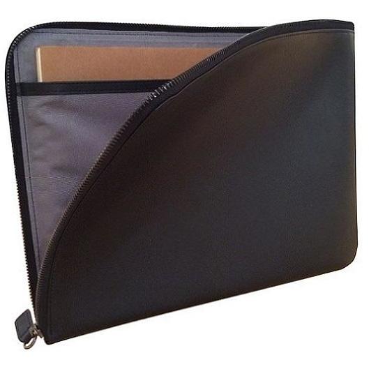 A4 Ziparound Leather Document Holder Black - iBags.co.za