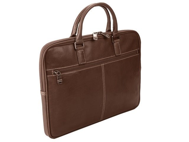 Adpel Arizona Leather Sorrento Slim Computer Bag | Brown - iBags - Luggage & Leather Bags