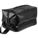 Adpel Italian Leather Toiletry Bag Black - iBags.co.za