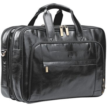 Adpel Nevada Italian Leather Computer Bag | Black - iBags.co.za