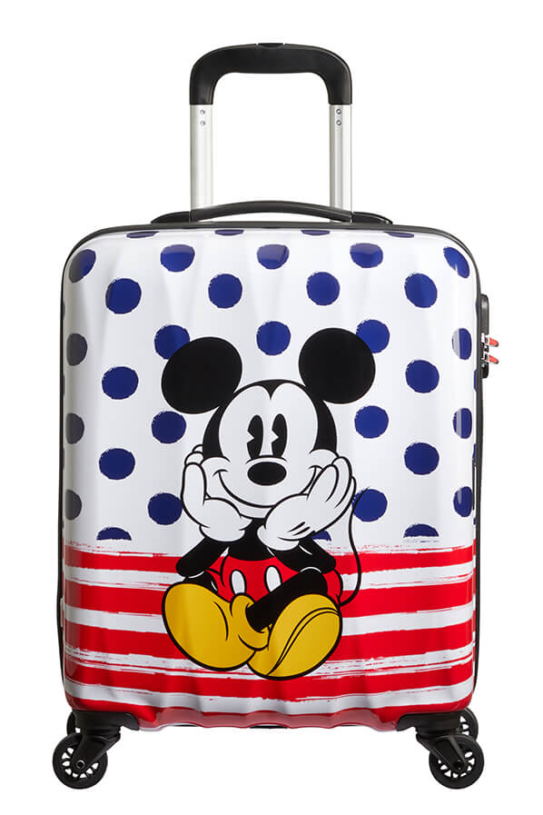 American Tourister Disney Legends 55cm Alfatwist Cabin Spinner | Mickey Blue Dot - iBags - Luggage & Leather Bags