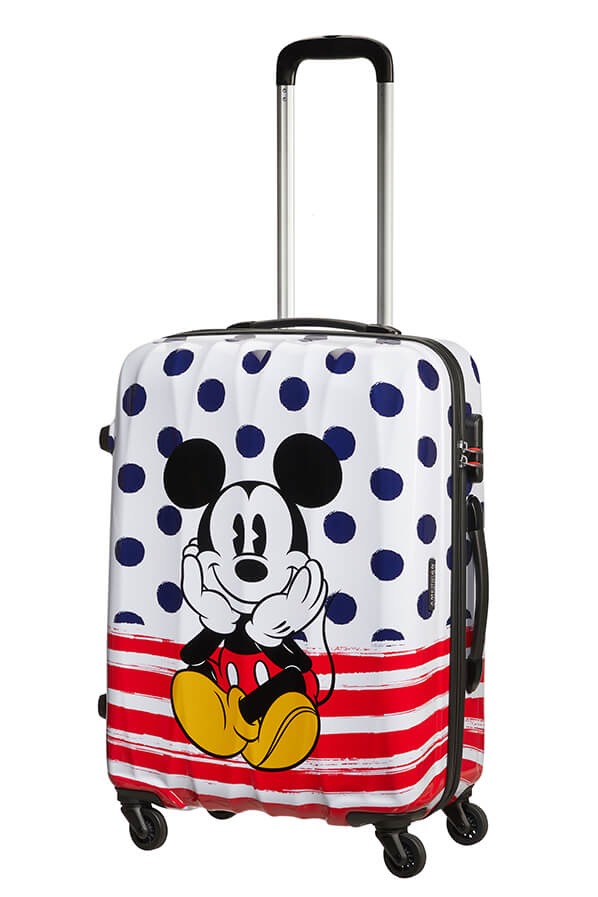 American Tourister Disney Legends 65cm Alfatwist Spinner | Mickey Blue Dot - iBags - Luggage & Leather Bags