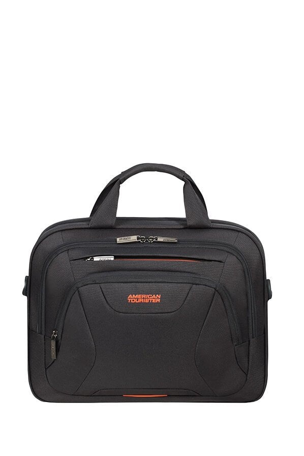 American Tourister Work 14.1" Laptop Brief | Black/Orange - iBags - Luggage & Leather Bags