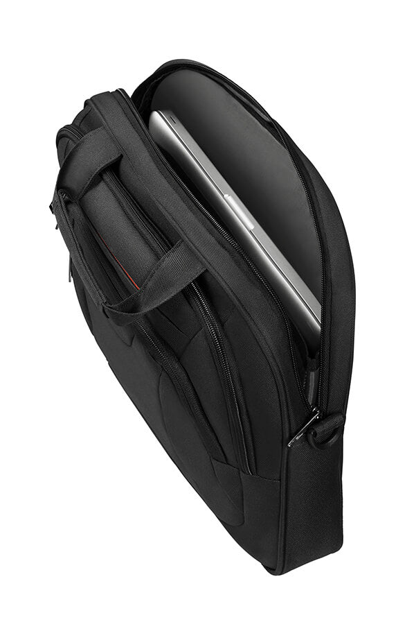 American Tourister Work 14.1" Laptop Brief | Black/Orange - iBags - Luggage & Leather Bags