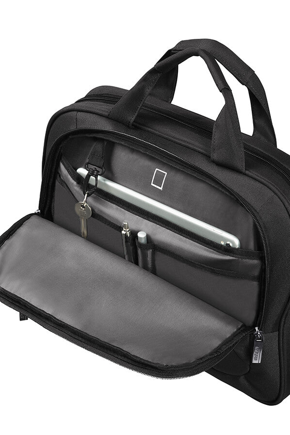 American Tourister Work 14.1" Laptop Brief | Black/Orange - iBags - Luggage & Leather Bags