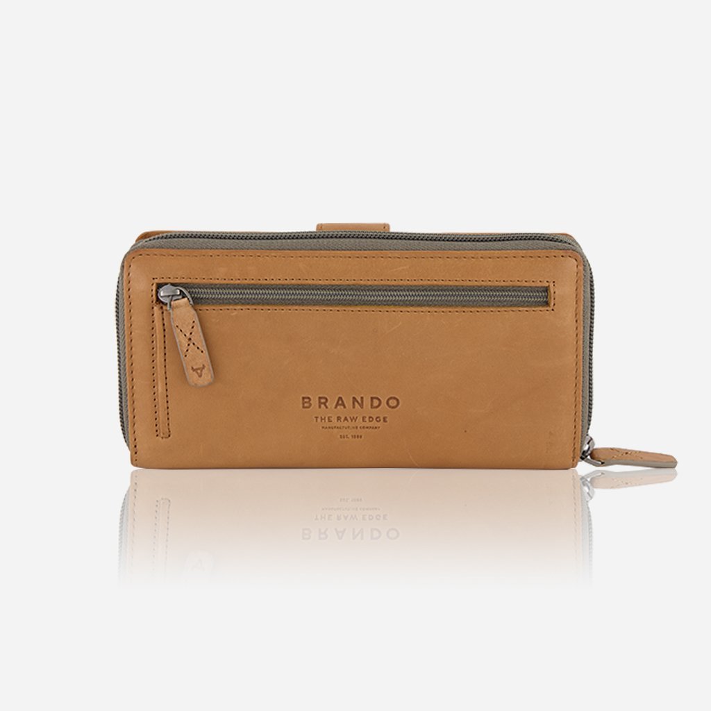Brando Cooper Genuine Leather Multicard Zip Purse | Tan - iBags.co.za