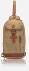 Brando Duvall Crossbody Chest Bag | Khaki - iBags - Luggage & Leather Bags