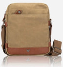 Brando Duvall Small Crossbody Bag | Khaki - iBags - Luggage & Leather Bags