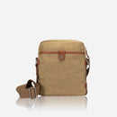 Brando Duvall Small Crossbody Bag | Khaki - iBags - Luggage & Leather Bags