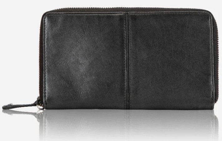Brando Seymour Davis Large Zip Around Purse | Black - iBags - Luggage & Leather Bags