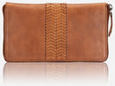 Brando Seymour Davis Large Zip Around Purse | Cognac - iBags - Luggage & Leather Bags