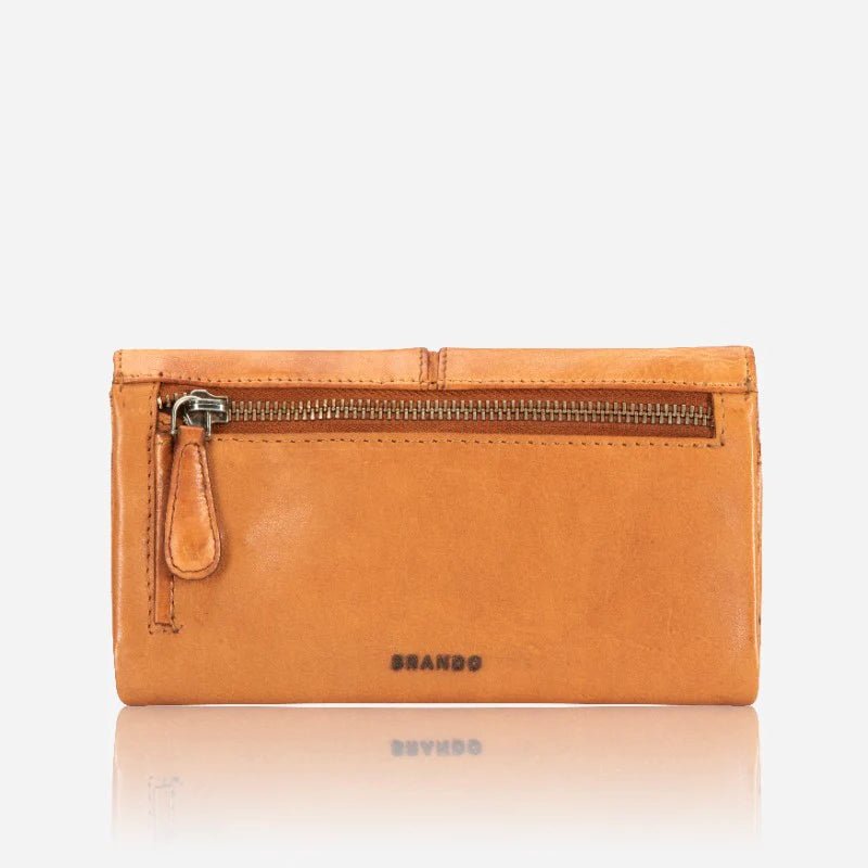 Brando Seymour Hepburn Flap Purse | Tan - iBags - Luggage & Leather Bags