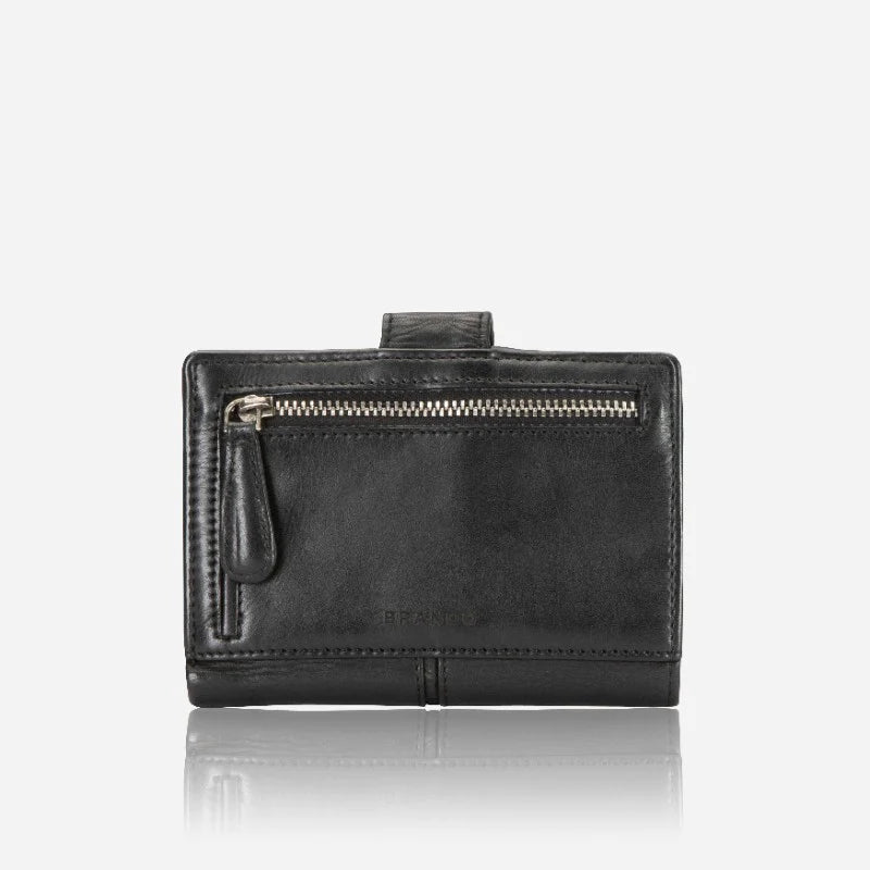 Brando Seymour Loren Medium Purse With Tab Closure | Black - iBags - Luggage & Leather Bags