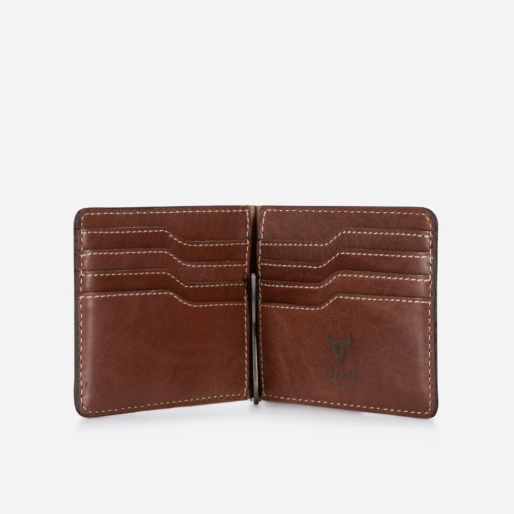 Brando Wayne Wallet With Moneyclip | Brown - iBags - Luggage & Leather Bags