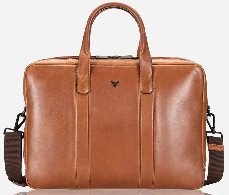 Brando Winchester Double Zip 15" Laptop Bag | Brown - iBags - Luggage & Leather Bags