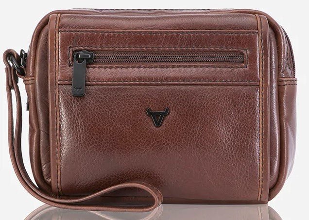 Brando Winchester Gents Bag with Handstrap | Brown - iBags - Luggage & Leather Bags