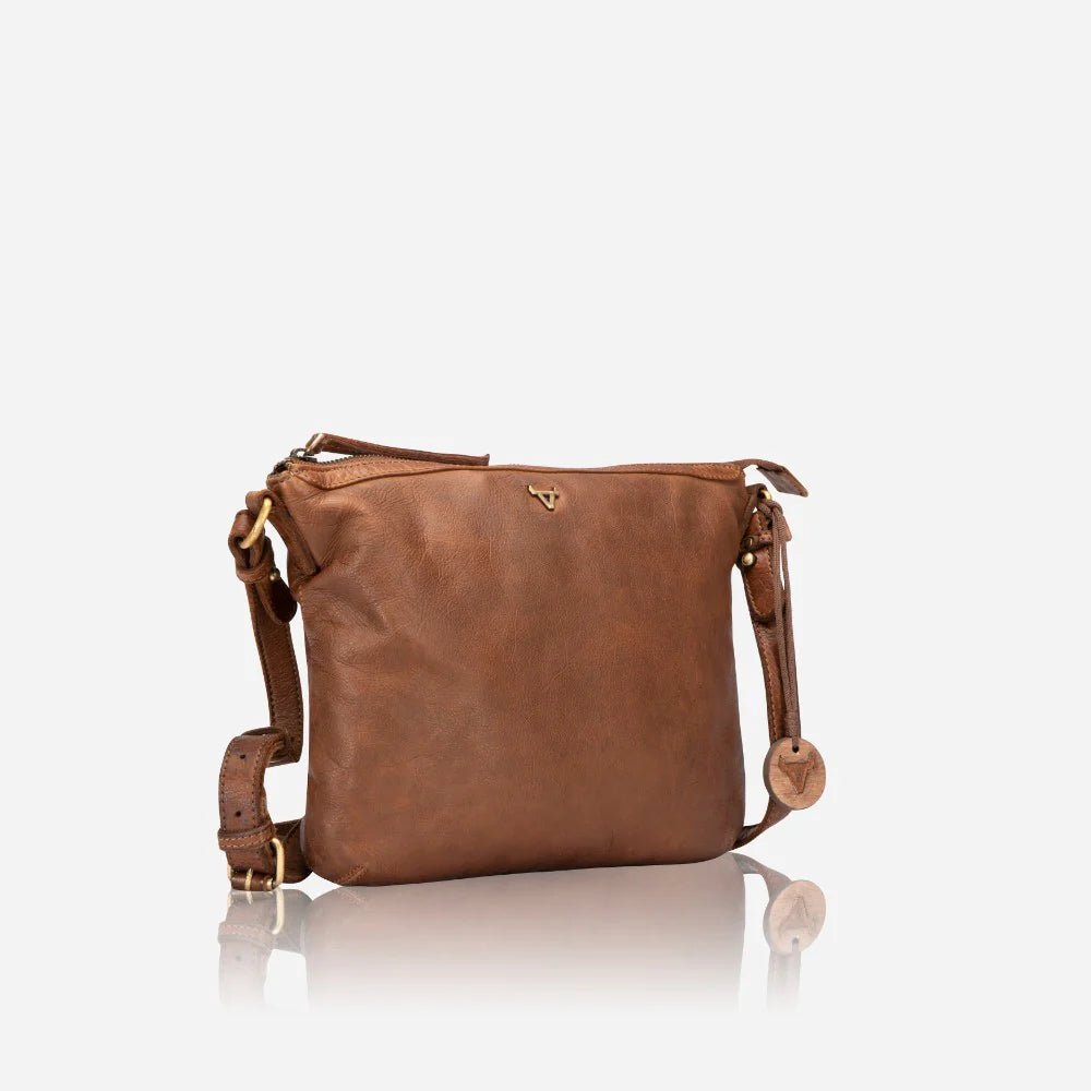 Brando Winslet Cross Body Bag | Cognac - iBags - Luggage & Leather Bags